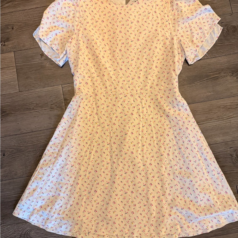 Madewell Cream Floral Dress
